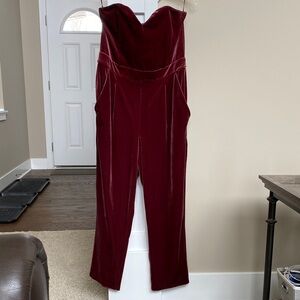 Express Velvet Maroon Jumpsuit